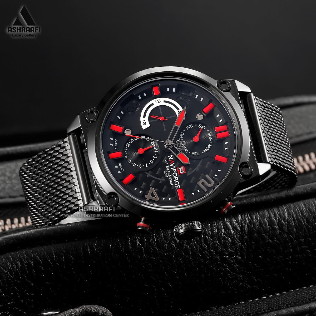 ساعت نیوی فورس بند حصیری Naviforce NF9068KR — تصویر ۳