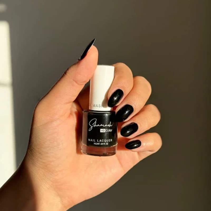 لاک ناخن شاماش مشکی ‌Black – پوشش یکنواخت — تصویر ۲