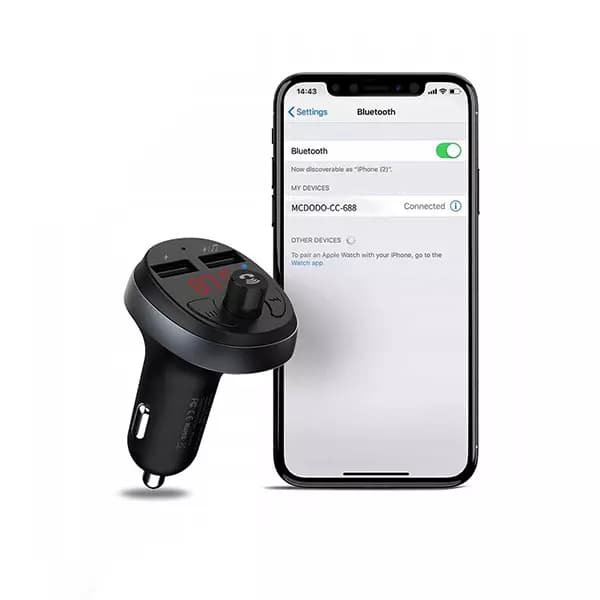 شارژر فندکی فست شارژ و گیرنده بلوتوثی مک دودو مدل CC-688 — تصویر ۷