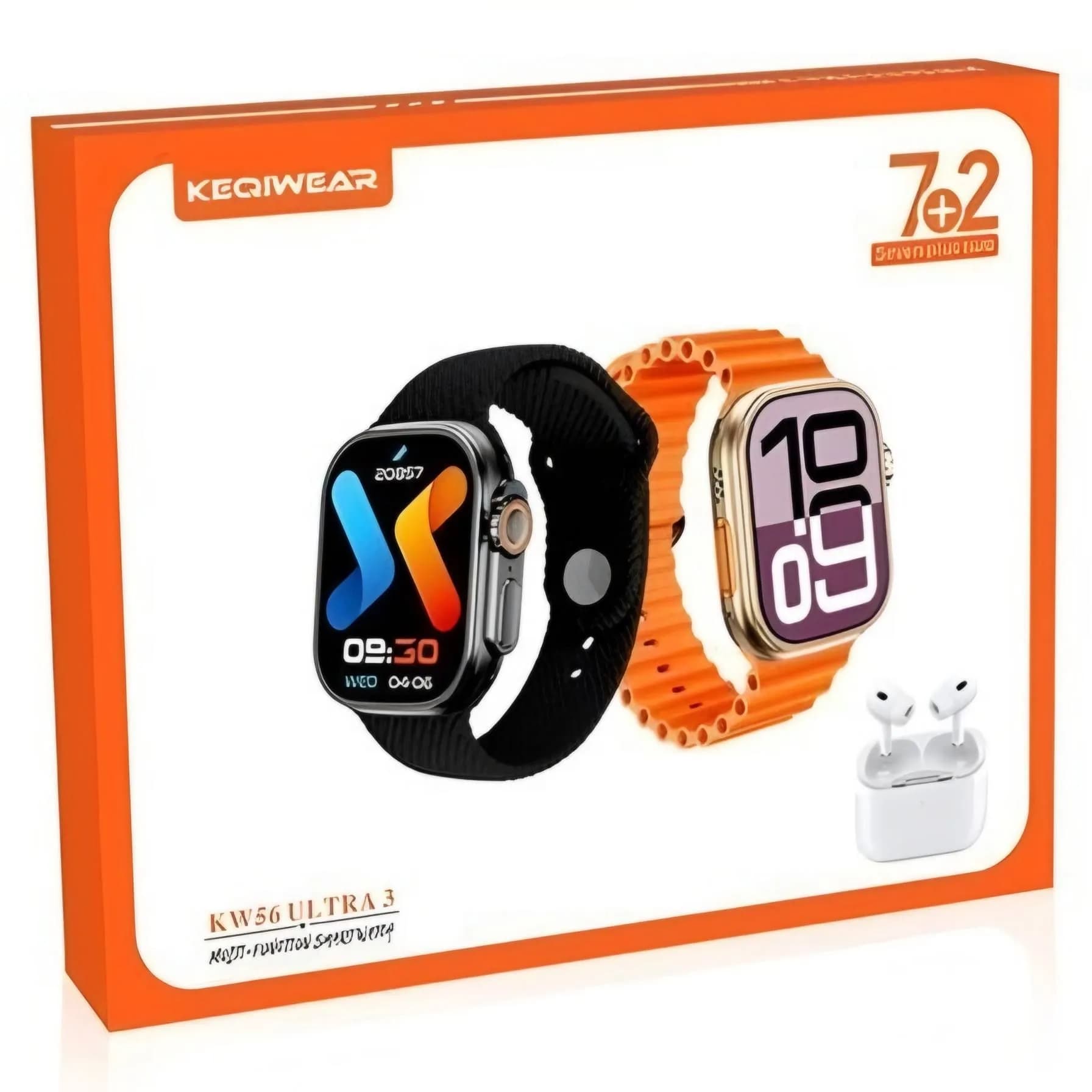 ساعت هوشمند KW56 Ultra 3 دارای ایرپاد و 7 بند متنوع و جذاب — تصویر ۳