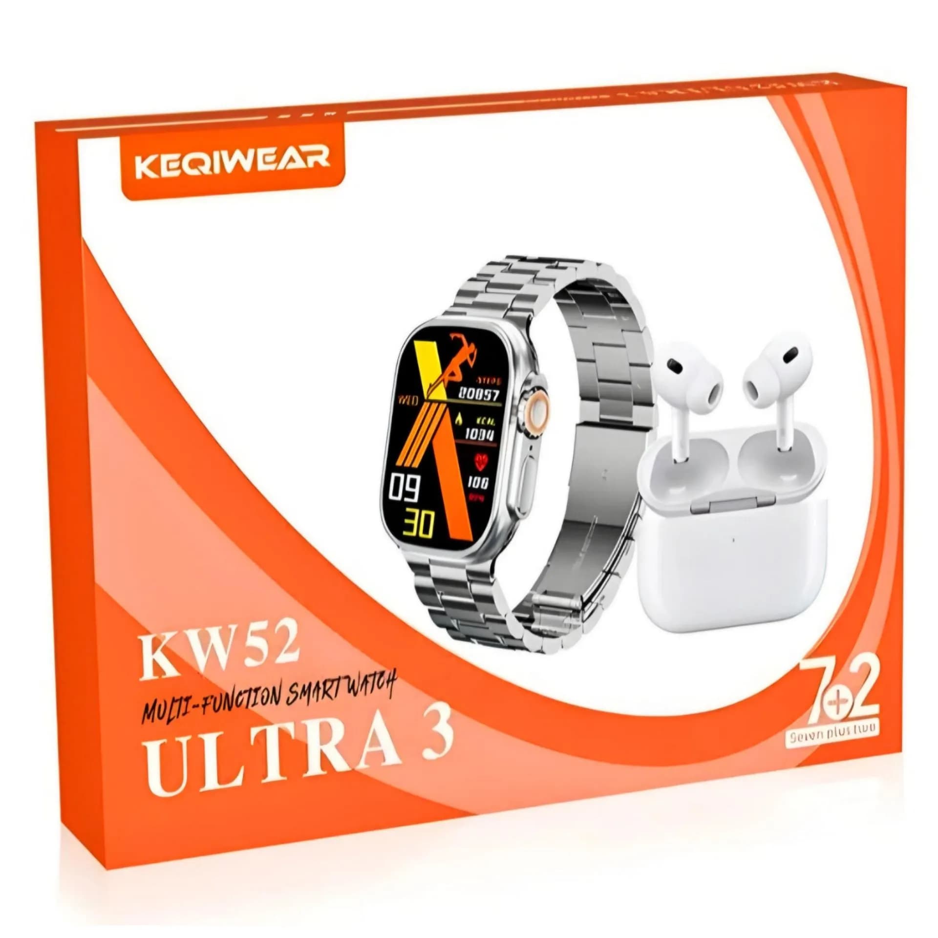 ساعت هوشمند KW52 Ultra 3 پکیج کامل اسمارت واچ اولترا با ایرپاد و 7 بند — تصویر ۲
