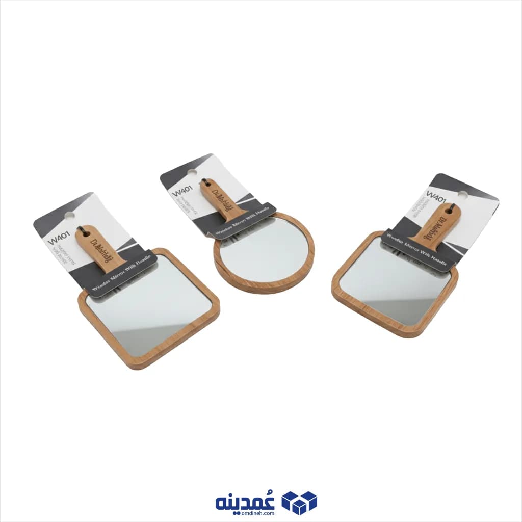آینه چوبی دسته دار سایز کوچک