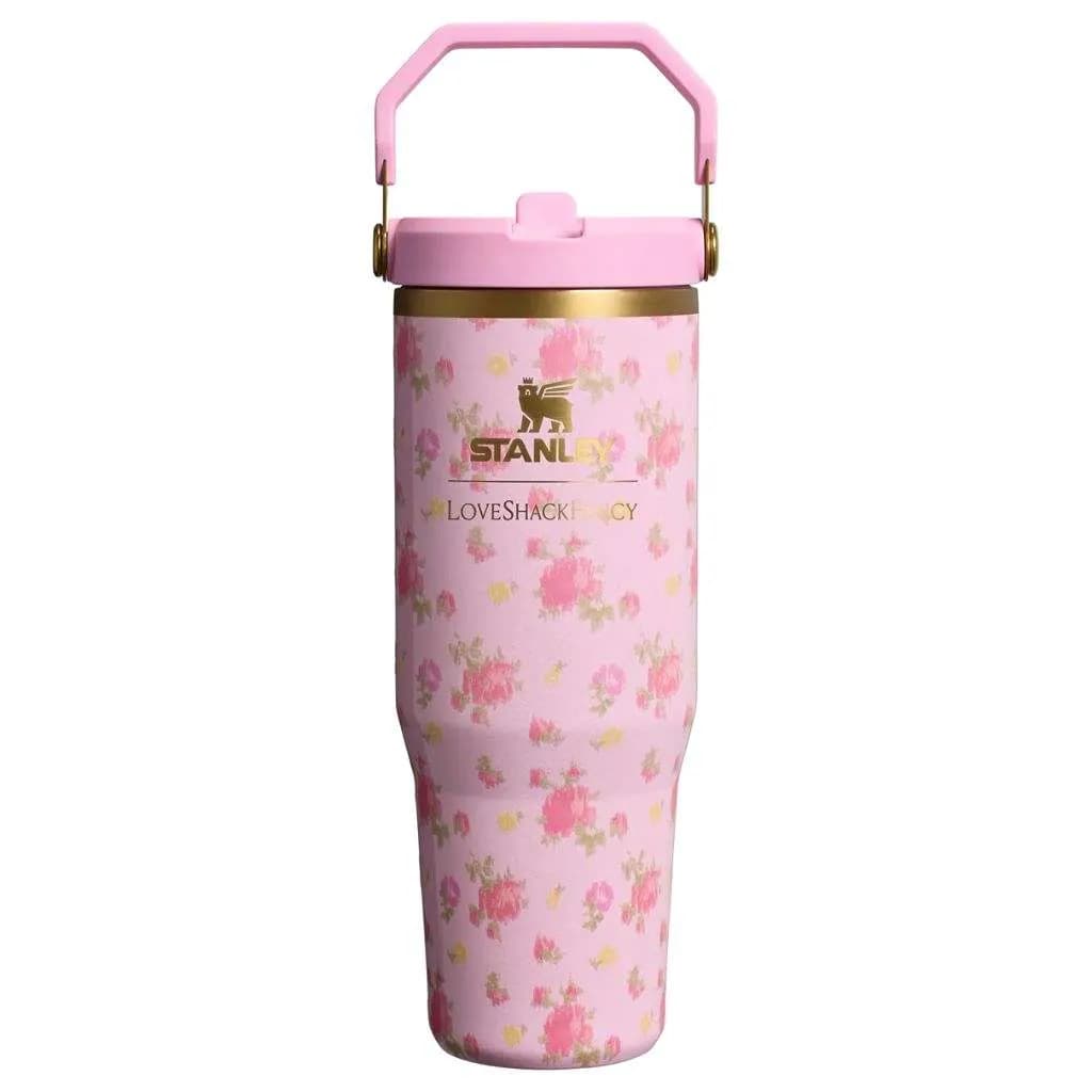 تراول ماگ استنلی اورجینال طرح LoveShackFancy مدل IceFlow گنجایش 887ml