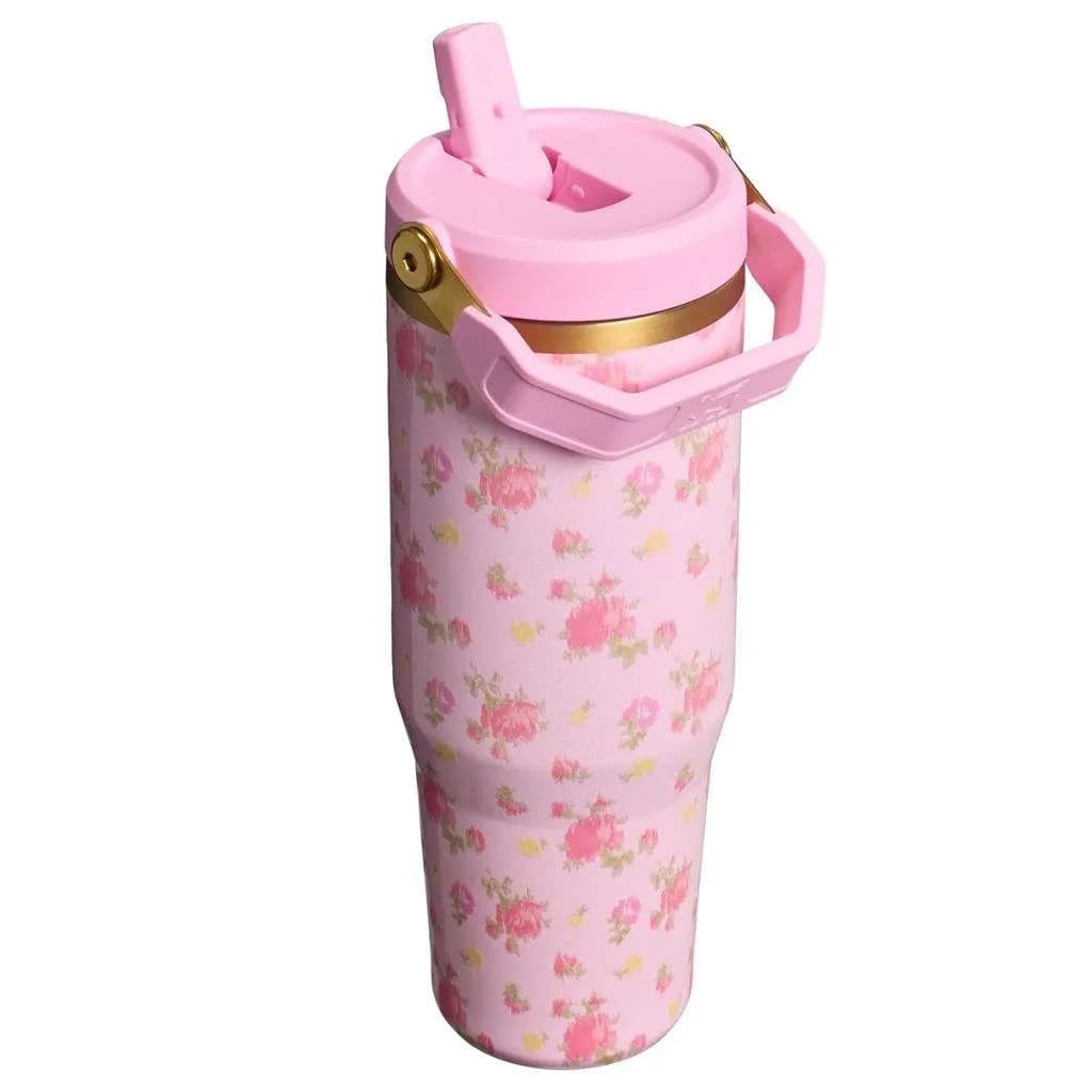 تراول ماگ استنلی اورجینال طرح LoveShackFancy مدل IceFlow گنجایش 887ml — تصویر ۳