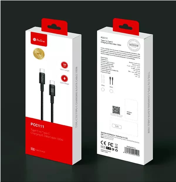 کابل تبدیل تایپ سی 1متری 100W پرووان مدل PCC111 — تصویر ۵