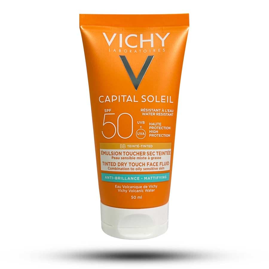 فلوئید ضد آفتاب رنگی مات ویشی SPF50 مدل Anti Brillance مخصوص پوست چرب و مختلط 50 میل