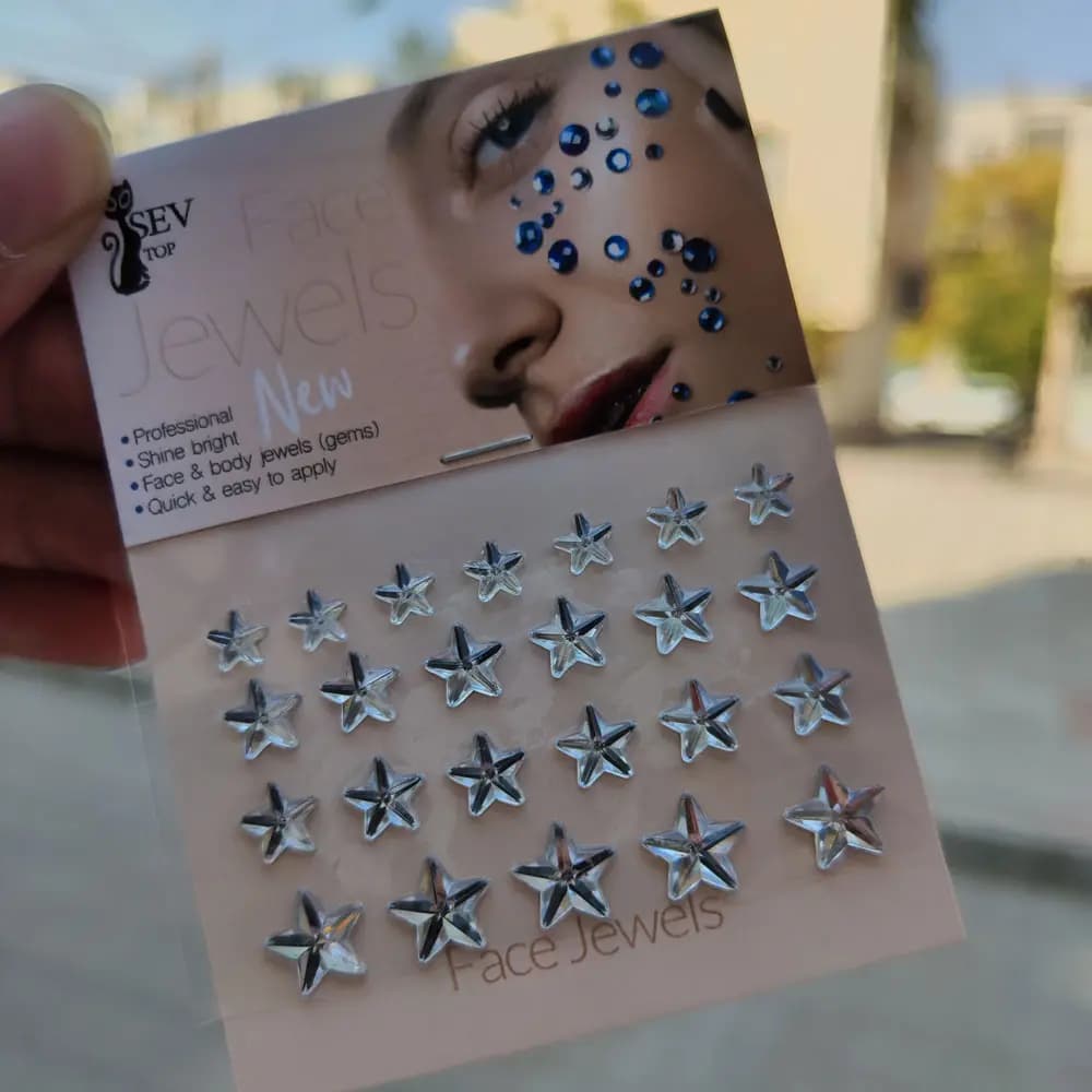 نگین میکاپ سفید طرح ستاره کد 16 — تصویر ۲