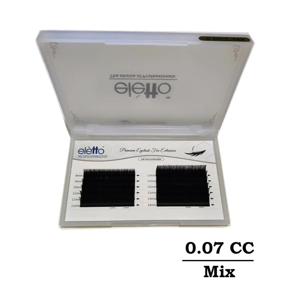 مژه والیوم میکس التو سایز Eletto 0.07 CC Mix