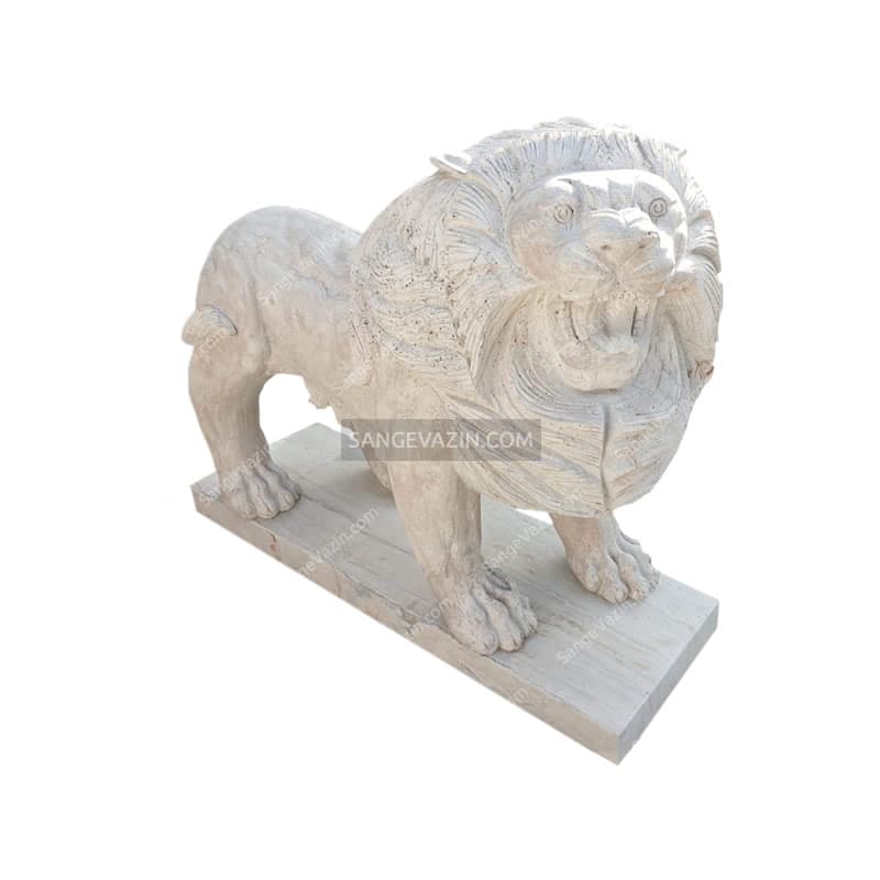 مجسمه شیر ایستاده جفت