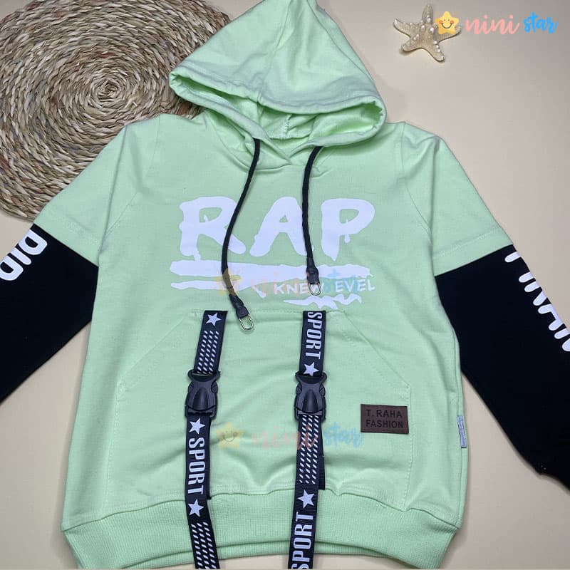 ست هودی و شلوار دخترانه مدل RAP (لشی) — تصویر ۲