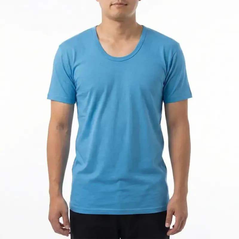 زیرپوش مردانه نیم آستین آبی پنبه پلی استر مارک تینا — تصویر ۴