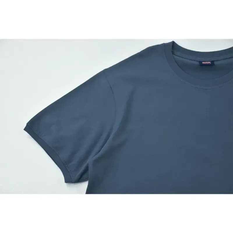 تیشرت بیسیک مردانه پنبه خالص یقه گرد رنگ آبی نفتی کد 11856 — تصویر ۸