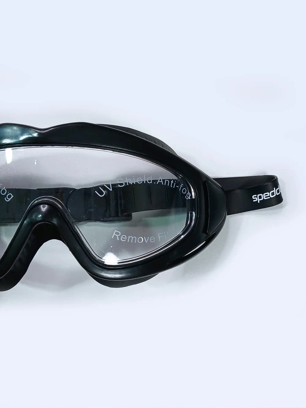 عینک شنا فریم بزرگ زنانه و مردانه مشکی رنگ سیلیکونی اسپیدو ( Speedo ) — تصویر ۵