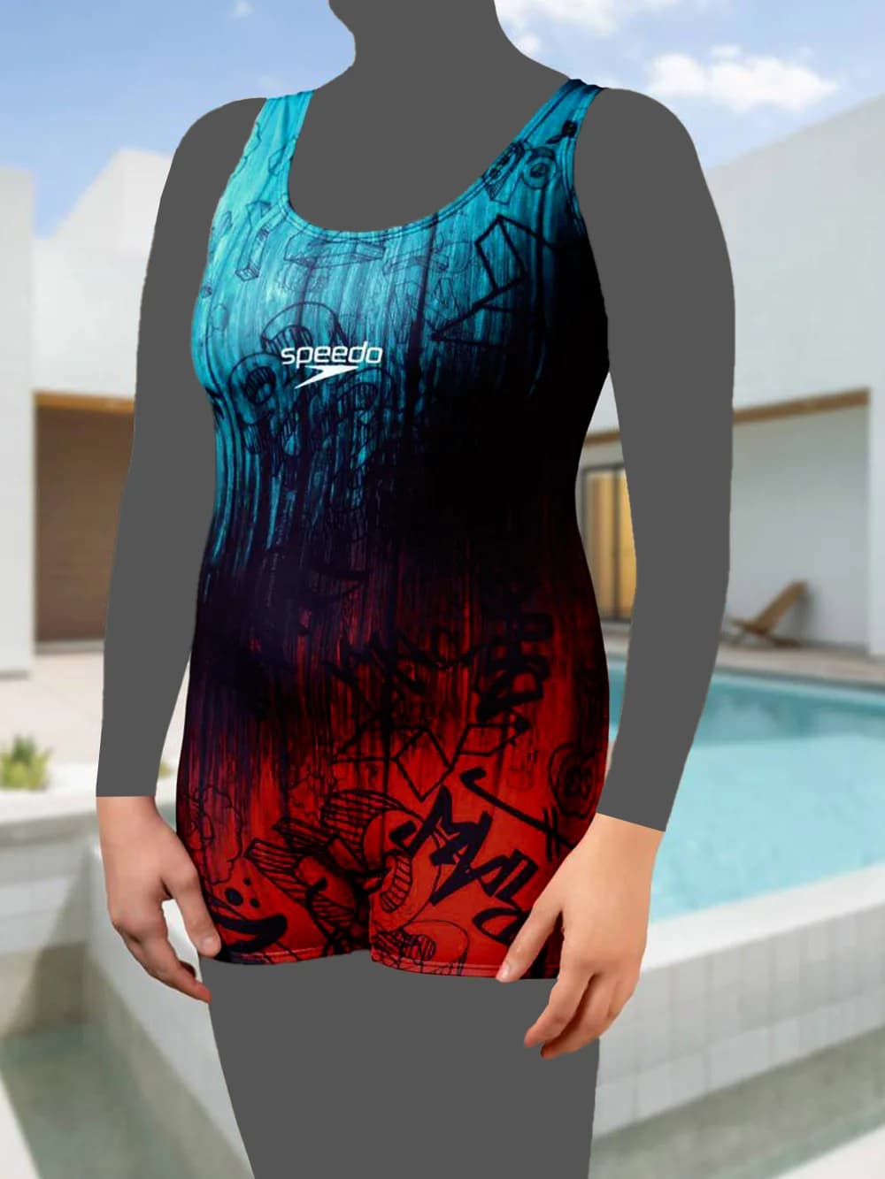 لباس مایو شنا پادار زنانه نیمه پوشیده با کاپ متحرک اسپیدو ( Speedo ) جذاب اسپرت — تصویر ۳