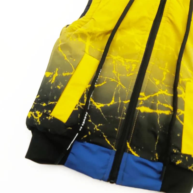 پافر دورو پسرانه طرح آبرنگی رنگ آبی جنس شمعی — تصویر ۳