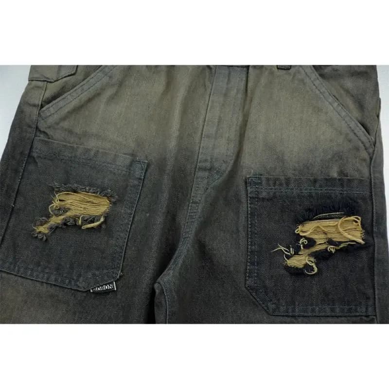 شلوار جین بگ زاپدار بچگانه رنگ زغال سنگی مناسب 2 تا 7 سال — تصویر ۷