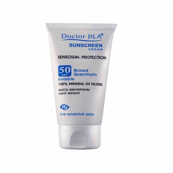 کرم ضد آفتاب سنسوسان پروتکشن دکتر ژیلا SPF50 بی رنگ 50 گرم — تصویر ۵