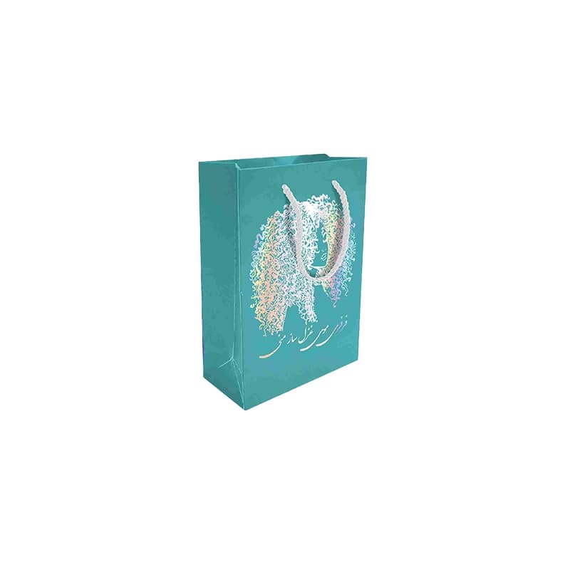 پاکت کادو با طرح فر هفت رنگ فیروزه ای (سری 35)