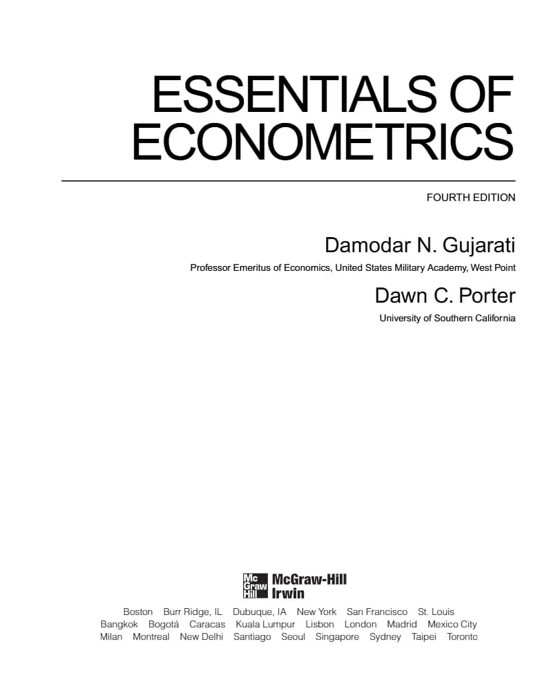 کتاب Essentials of Econometrics (مبانی اقتصادسنجی) نسخه انگلیسی PDF | دی. ان. گجراتی
