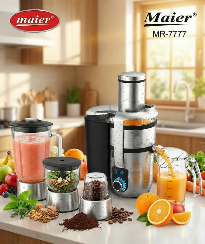 آبمیوه گیری مایر MR-7777 | ۴ کاره با مخزن ۱.۱ لیتری — تصویر ۲