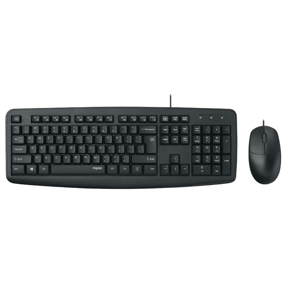 ماوس و کیبورد با سیم رپو مدل RAPOO NX1600 Wired Optical & Keyboard