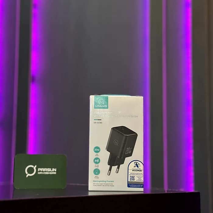 شارژر دیواری فست شارژ Usams US-CC183 3A PD 20W Type-C — تصویر ۲