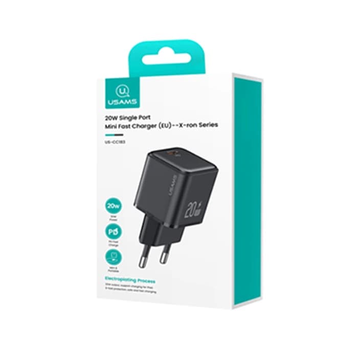 شارژر دیواری فست شارژ Usams US-CC183 3A PD 20W Type-C — تصویر ۳