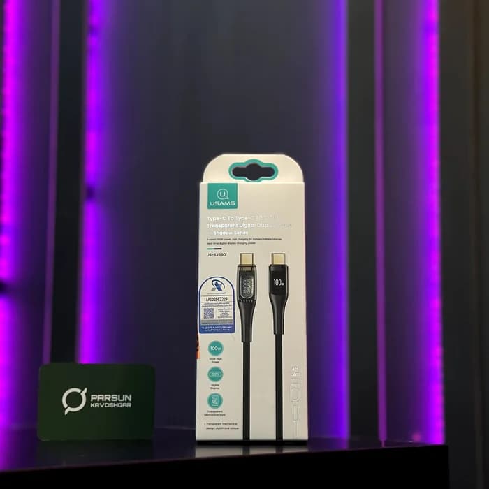 کابل فست شارژ 1.2 متری Type-C به Type-C یوسمز US-SJ590 PD 100W — تصویر ۲