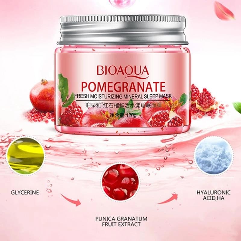 ماسک صورت شب بایو آکوا مدل pomegranate حجم 120 میلی لیتر — تصویر ۷