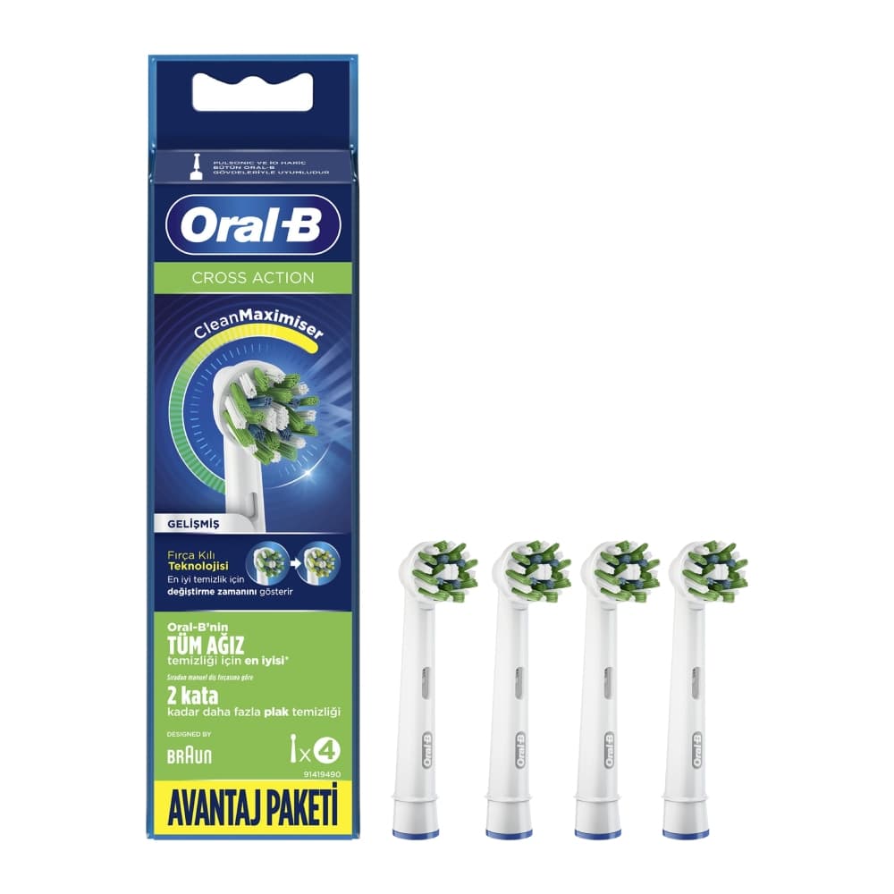 سری یدکی مسواک برقی اورال بی Oral-B سری Cross Action مدل Clean Maximiser بسته 4 عددی