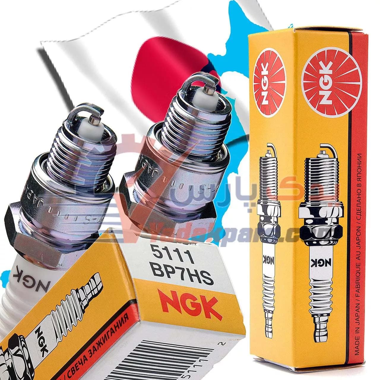 شمع قایق ngk | شمع نیکل موتور دریایی/موتورسیکلت NGK ژاپن کد 5111 (۱عددی)