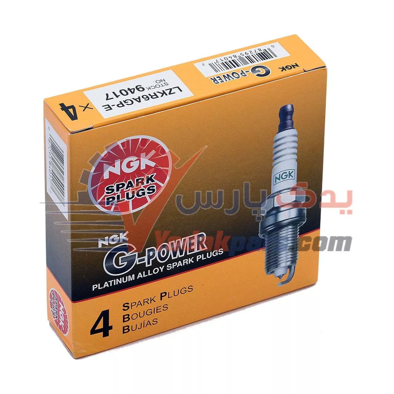 شمع یورو ۴ سوزنی پلاتینیوم پایه بلند NGK ژاپن 94017 (بسته ۴ عددی) — تصویر ۳