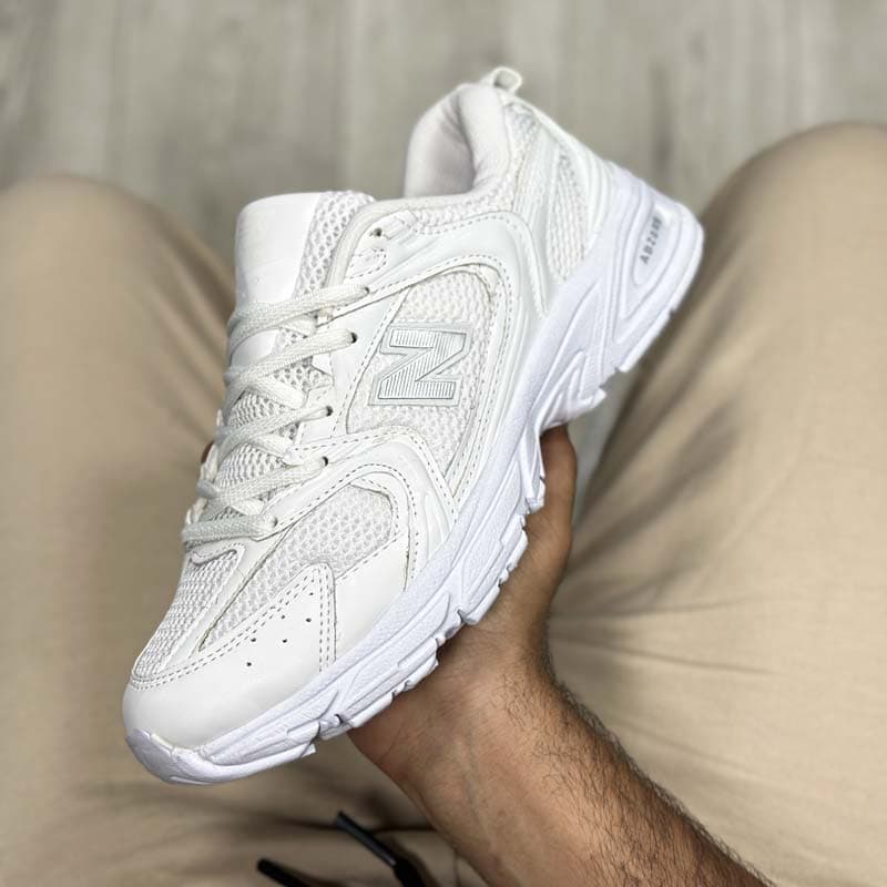 کتونی نیوبالانس 530 سفید مردانه زنانه رویه بافت- 530 new balance کد 6767 — تصویر ۸