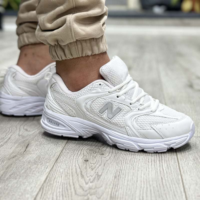 کتونی نیوبالانس 530 سفید مردانه زنانه رویه بافت- 530 new balance کد 6767 — تصویر ۳