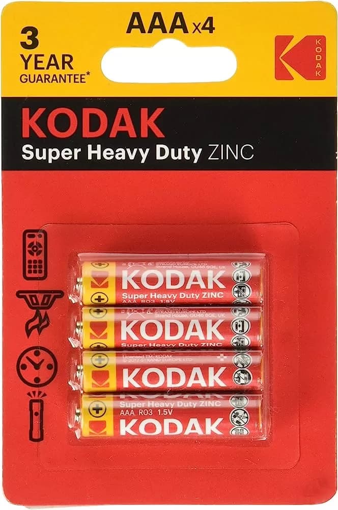 باتری نیم قلمی KODAK مدل Super Heavy Duty چهارتایی