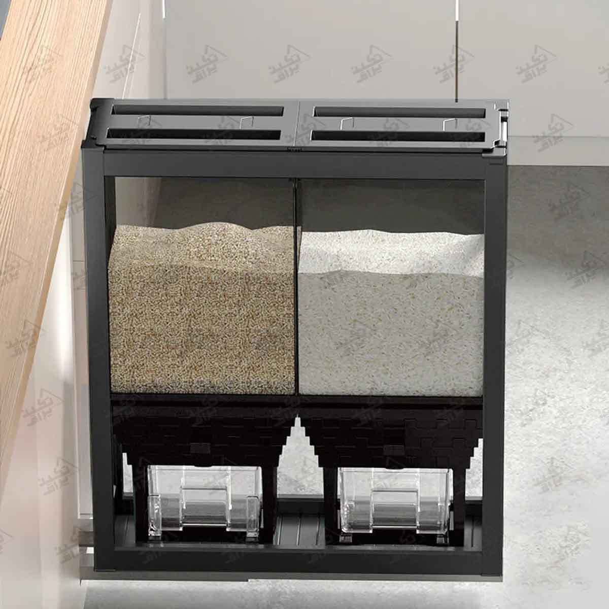 سطل برنج کابینتی ریلی دو مخزنه ملونی مدل 9218 — تصویر ۴