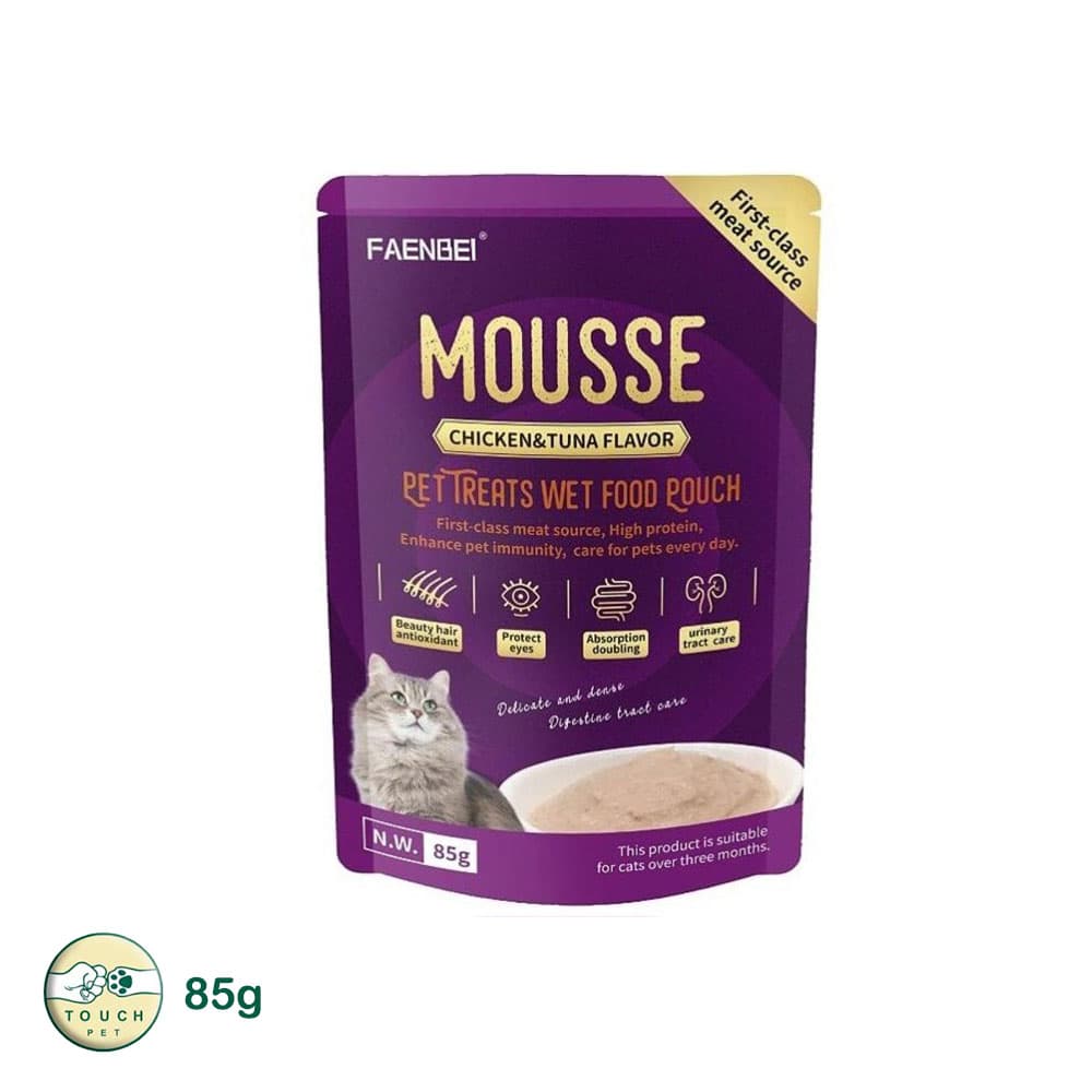 موس گربه فنبی طعم مرغ و ماهی تن Chicken And Tuna Mousse وزن 85 گرم