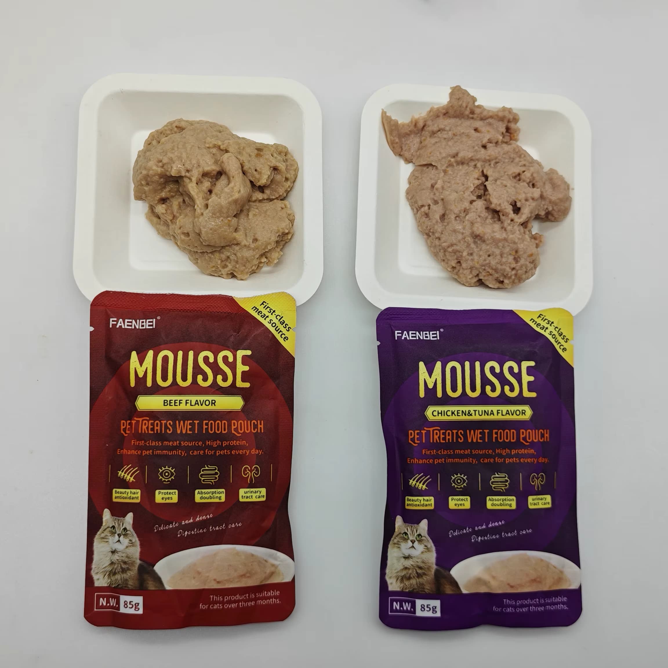 موس گربه فنبی طعم مرغ و ماهی تن Chicken And Tuna Mousse وزن 85 گرم — تصویر ۲