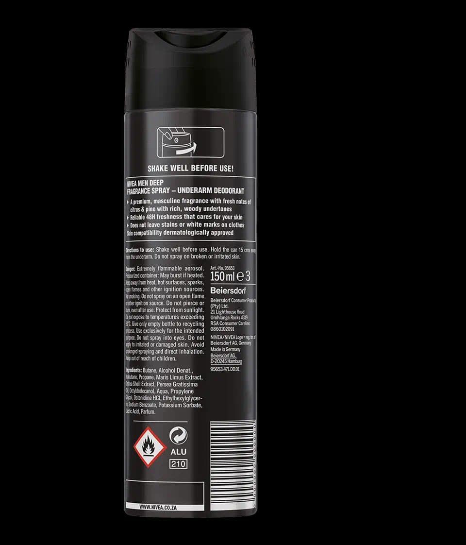 اسپری ضد تعریق مردانه نیوآ مدل deep drive 150ml — تصویر ۲