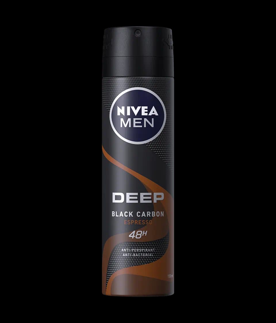اسپری ضد تعریق مردانه نیوآ مدل دیپ بلک کربن اسپرسو NIVEA MEN DEEP ESPRESSO AEROSOL 150ML