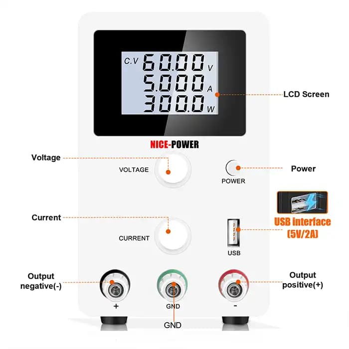 منبع تغذیه 60V 5A نایس پاور Nice-Power R-SPS605D — تصویر ۵