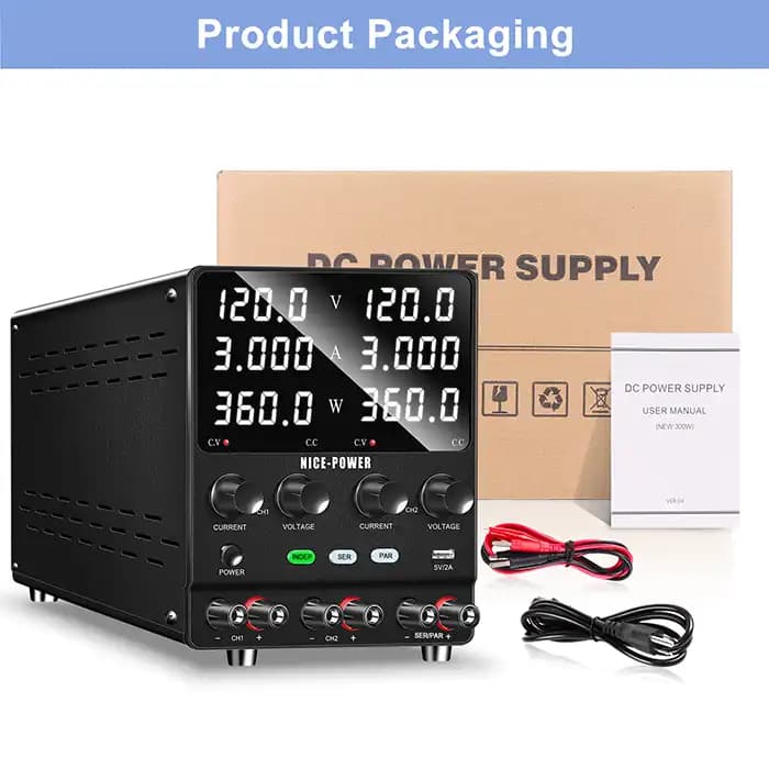 منبع تغذیه 2 کاناله 120V 3A نایس پاور SPS1203-2KD — تصویر ۳