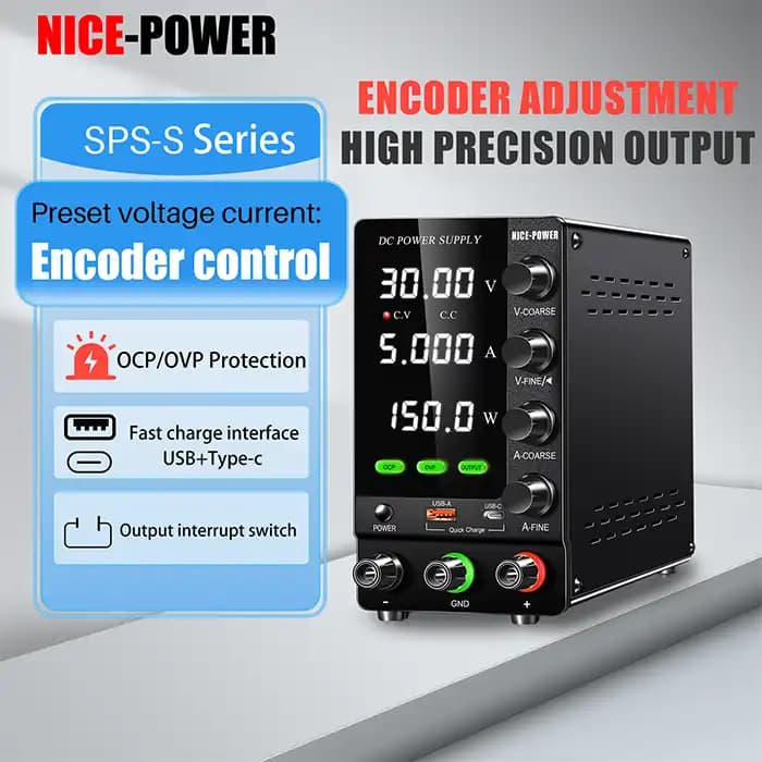 منبع تغذیه آزمایشگاهی 120V 3A نایس پاور SPS-C1203S — تصویر ۳