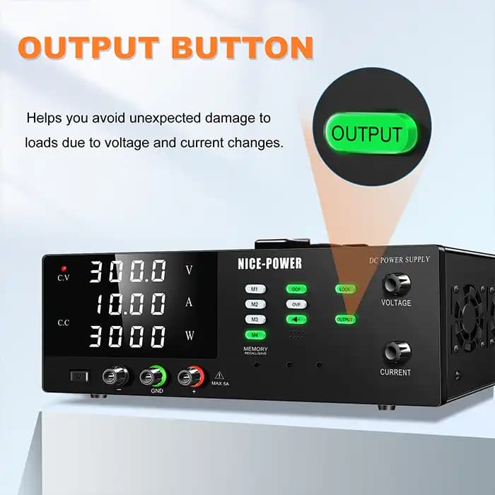 منبع تغذیه آزمایشگاهی متغیر 200V 10A نایس پاور R-SPS20010S-232 — تصویر ۳