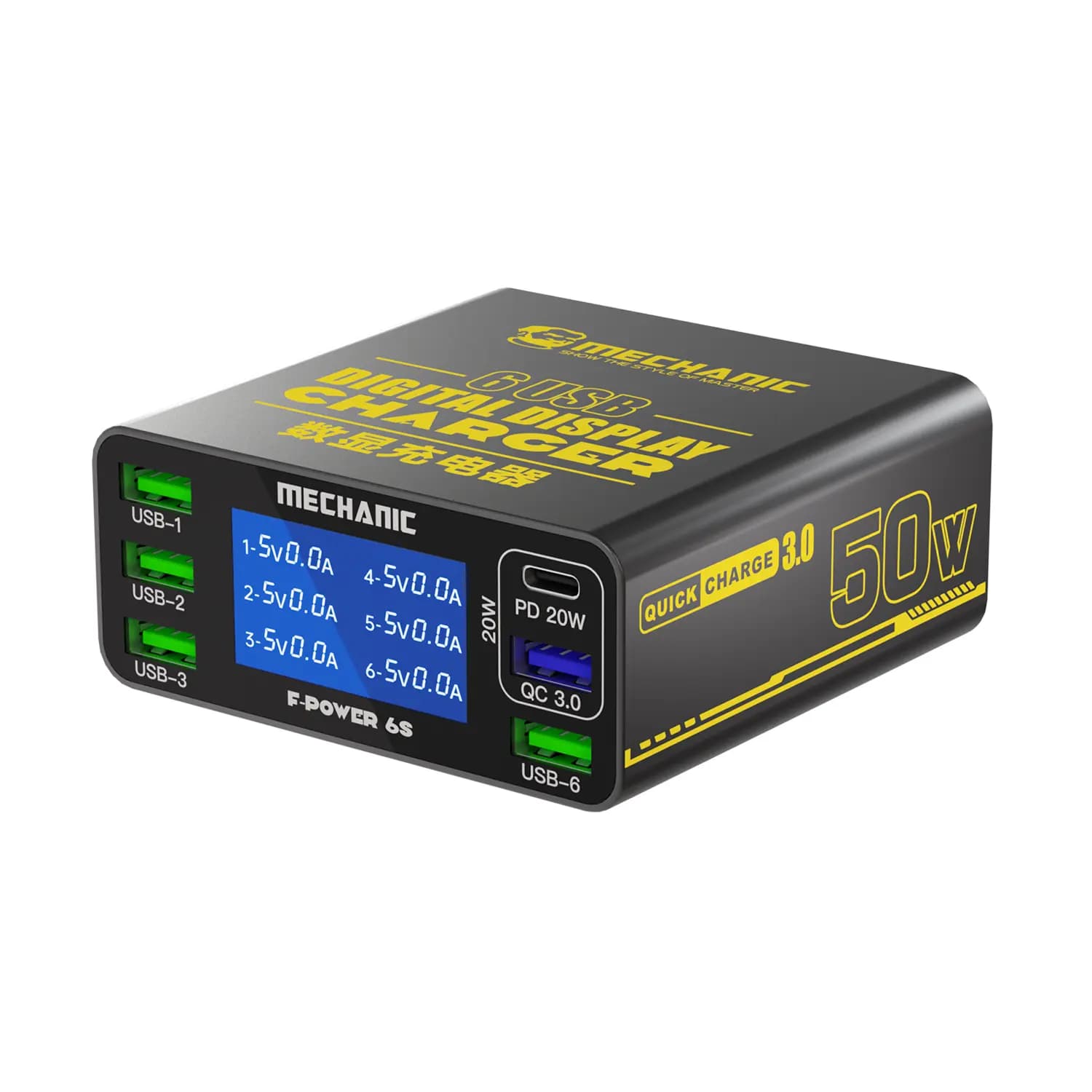 مولتی شارژر رومیزی 50 واتی مکانیک MECHANIC F-Power 6S