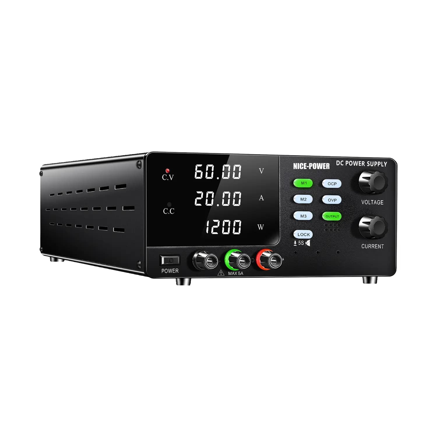 منبع تغذیه آزمایشگاهی متغیر 60V 20A نایس پاور R-SPS6020S-USB