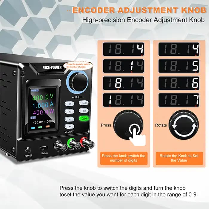 منبع تغذیه متغیر 400V 1A نایس پاور SPPS-D4001 — تصویر ۵