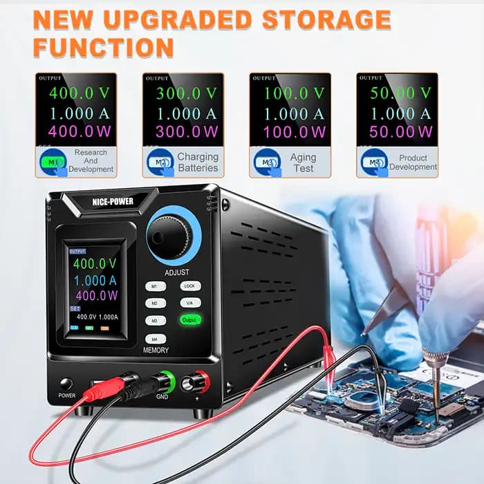 منبع تغذیه متغیر 400V 1A نایس پاور SPPS-D4001 — تصویر ۲