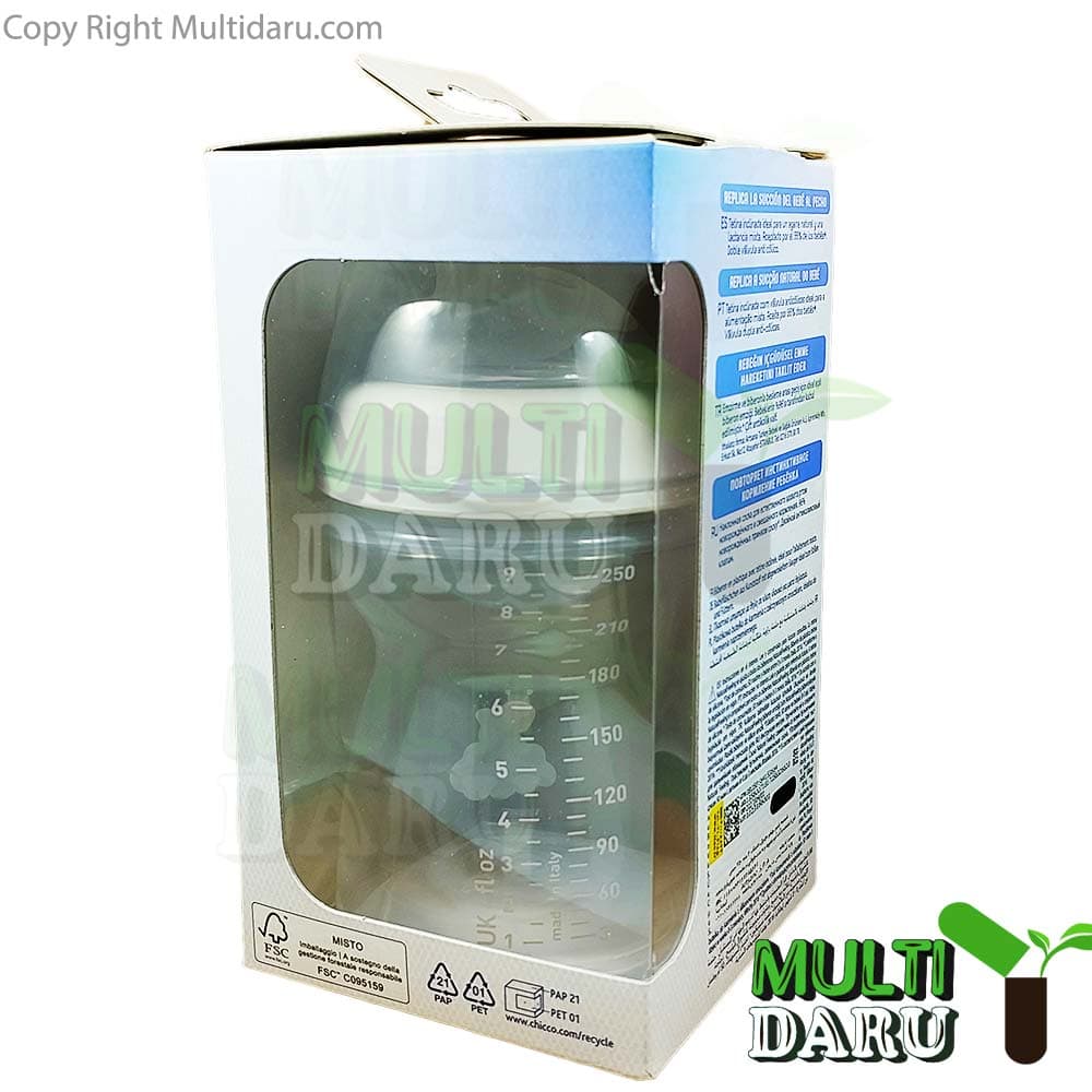 شیشه شیر چیکو نچرال فیلینگ +2 ماه 250 میلی لیتر