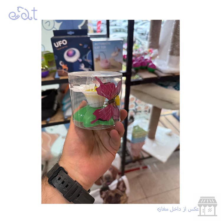 اسباب بازی گربه مدل پروانه چرخان (رنگ صورتی) — تصویر ۲